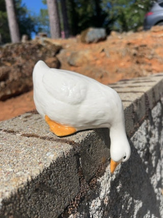 JP Vintage Lasting Products Duck Figurine Hand Painted Ceramic Made in USA Shelf Sitter