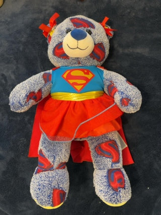 2016 BAB Man of Steel Superman Teddy Bear Plush 17" DC SUPERGIRL OUTFIT Retired