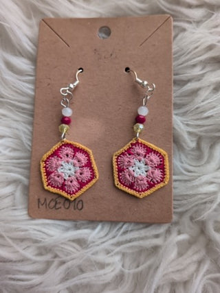 Crochet earring African flower wpry