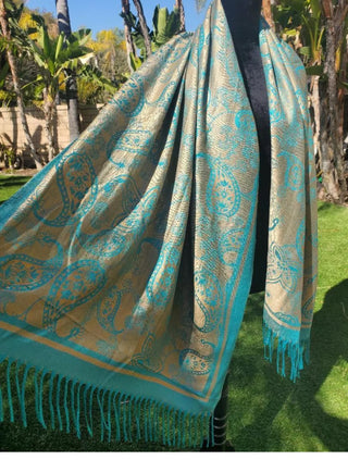 Long Green Pashmina scarf #62 VV MTS|63260