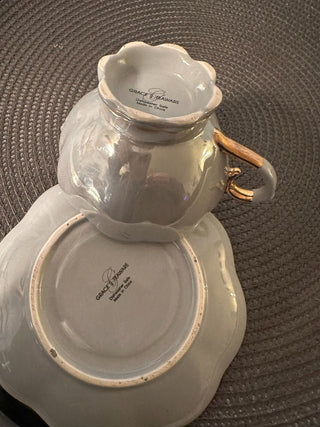 Vintage Teacup/ Saucer Grace's Grey MTS