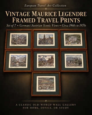 Collection of 7 Framed Maurice Legendre Lithographs: Germany Scenes (10.5" x 8.75")