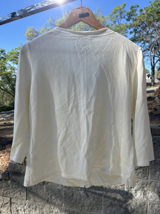#91 J Jill Cream Button Up Cardigan MP