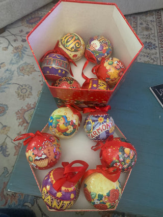 Mary Engelbreit Box of 12 Christmas 3" Balls MTS|131188