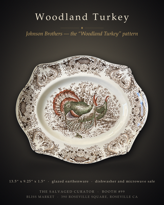 Johnson Brothers “Woodland Turkey” Oval Serving Platter 13.5” – Thanksgiving Turkey Platter, 2009