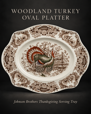 Johnson Brothers Wild Turkeys Windsor Ware Oval Platter 13.5"