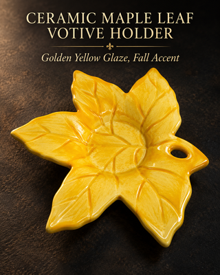 Dennis East Yellow Ceramic Maple Leaf Hanging Dish Decor 4.75"