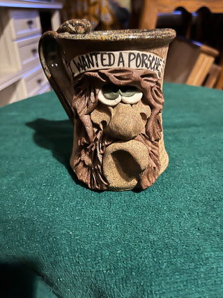 "I Wanted a Porsche" Vintage Pottery Mug RSV|53116