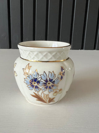 Hand painted floral gold small vase RSV