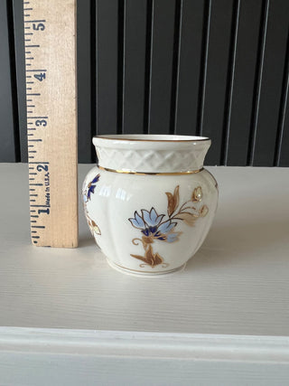 Hand painted floral gold small vase RSV