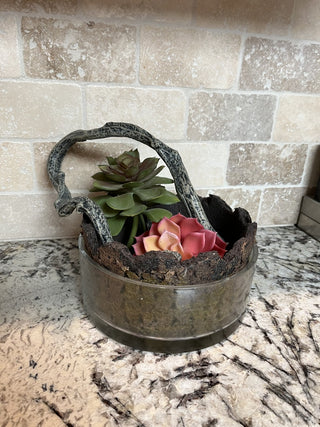 Faux Plant in Glass Bowl RCD|96016