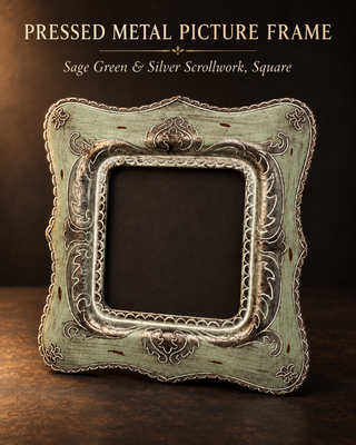 Sage Green & Silver Scalloped Picture Frame