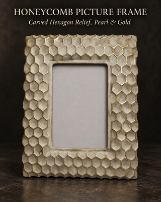 Rachel Zoe Metallic Champagne Gold Hexagon Photo Frame