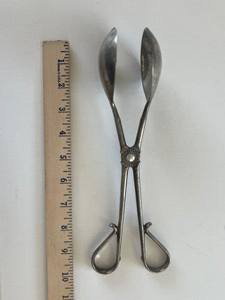 Vintage silver plated salad tongs RSV