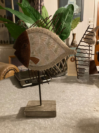13” Ceramic/Metal Fish Sculpture RSV|78905