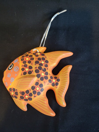 Handmade Terra Cotta Folk Art 4-3/4" Fish Wall Art RCD
