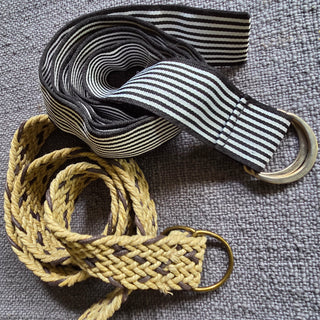 bri.craftique - Black & White Striped Fabric Belt