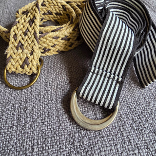 bri.craftique - Black & White Striped Fabric Belt