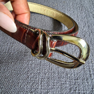 NEW - Brown Alligator Pattern Belt (L)