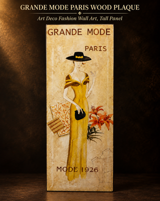 Grande Mode Paris 1926   by Alice Kendal Vintage Fashion Wood Plaque Wall Art Panel
