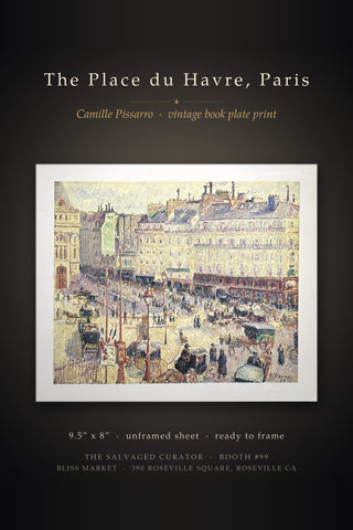 The Place Du Havre Paris Camille Pissarro Vintage Book Plate Print