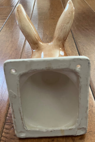 HAND PAINTED PORCELAIN BUNNY HEAD WALL HANGING ( KAT)|59063
