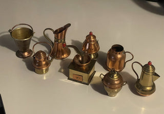 Vtg Copper/ Brass Kitchenware Mini's, Set/7--SP RCD