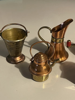 Vtg Copper/ Brass Kitchenware Mini's, Set/7--SP RCD