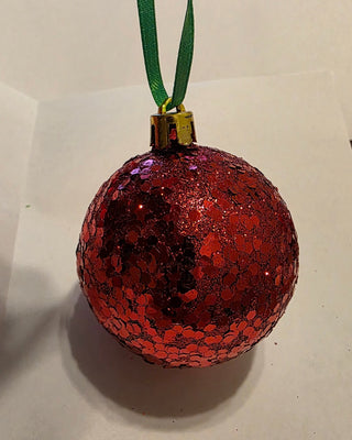 Red Glitter Ornament 1pc RSV|125123
