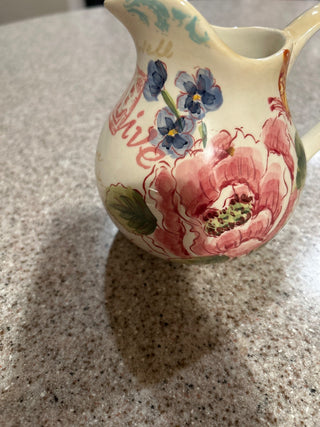 Small floral ceramic pitcher