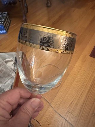 Vintage Baroque Gold & Platinum Wine Glasses (2) MTS -K|56780