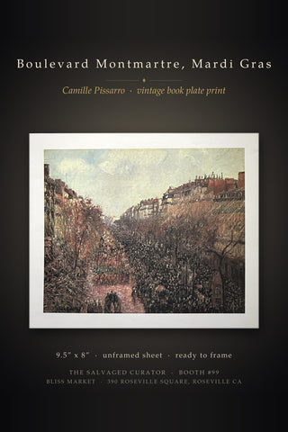 Boulevard Montmartre Mardi Gras Camille Pissarro Paris Street Scene Book Print