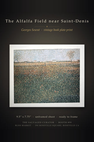 The Alfalfa Field near Saint-Denis Georges Seurat Pointillism Landscape Book Print