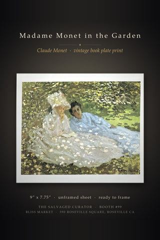Madame Monet in the Garden Claude Monet Impressionist Women Portrait Book Print