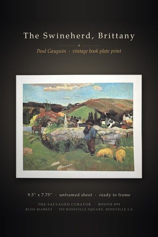 The Swineherd Brittany Paul Gauguin Post-Impressionist Landscape Pigs Book Print