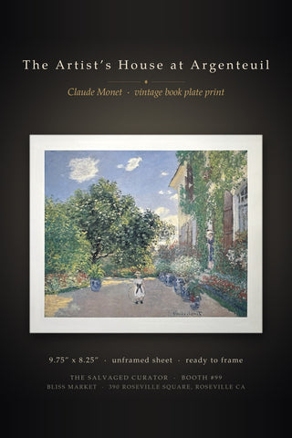 The Artist's House at Argenteuil Claude Monet Impressionist Garden Book Print