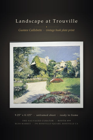Landscape at Trouville Gustave Caillebotte Impressionist House Garden Path Book Print