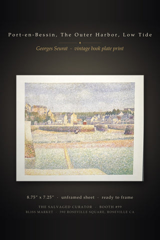 Port-en-Bessin The Outer Harbor Low Tide Georges Seurat Pointillism Coastal Book Print