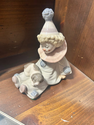 10H Lladro Spain 5277 Clown with Dog Porcelain Figurine MTS