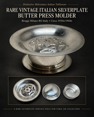 Rare Vintage Italian Silverplate Butter Press Molder - Broggi Milano BO Italy Coquillor
