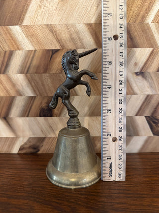 Brass Unicorn Bell with tarnish patina|107180