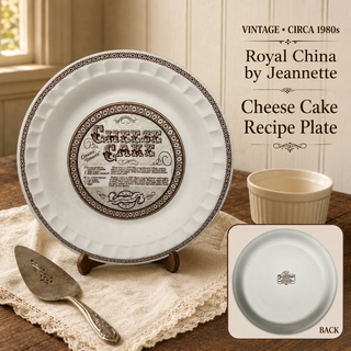 Cheesecake Recipe Plate Pan Dish 1970s 1980s 11"