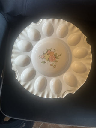 Vintage Egg Floral and Fruit Dish #62 VV MTS