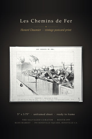 Les Chemins de Fer Railroad Postcard Art Book Print 5x3.75 Honore Daumier