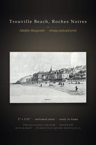 Trouville Beach Roches Noires Postcard Art Book Print 5x3.25 Adolphe Maugendre