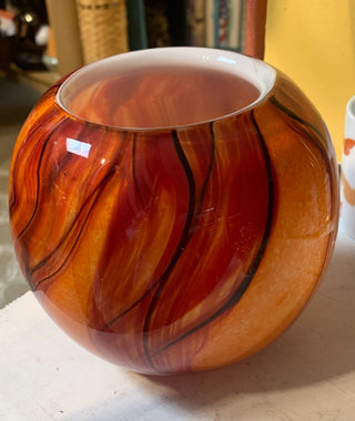 Hand blown amber art glass MTS|130120