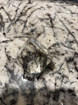 Glass Etched Square with Flowers RCD