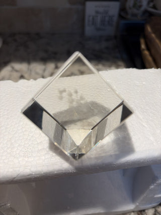 Glass Etched Square with Flowers RCD