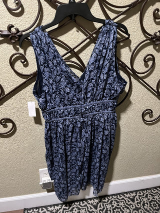 New with Tags Women's Sleeveless Navy Floral Dress Size Large RCD|119375