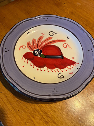 Vintage Canterbury Red Hot Ladies Hand Painted Plate RSV